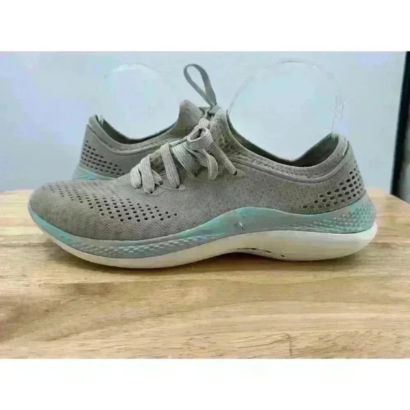 Crocs Women's LiteRide 360 Marbled Pacer - Pearl White/Gray/Aqua - Size 10 - Picture 5 of 10